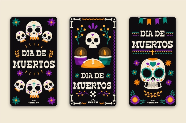 Pack de historias de instagram del día de muertos