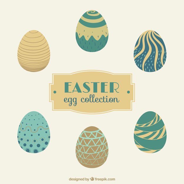 Pack de huevos de pascua en estilo vintage