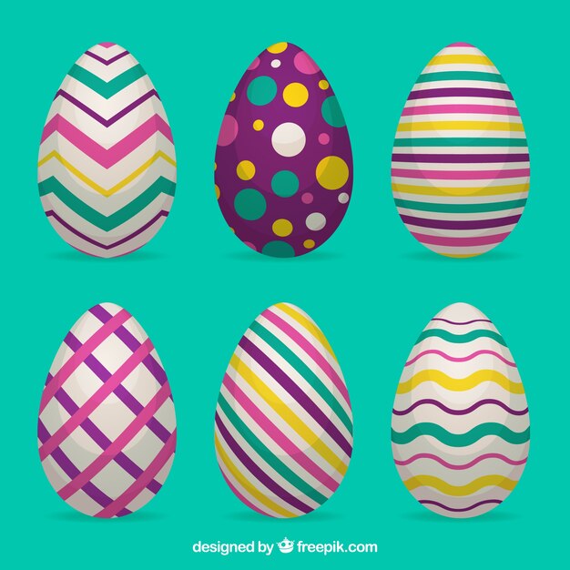 Pack de huevos de pascua con líneas