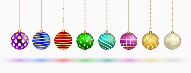 Pack de iconos de adorno navideño 3d para diseño navideño