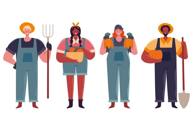 Pack de ilustración de agricultores
