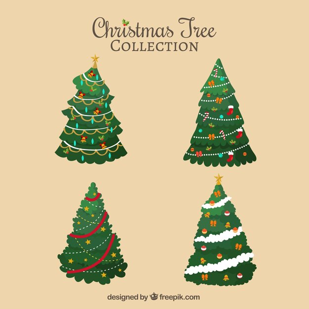 Pack impresionante de árboles navideños decorativos