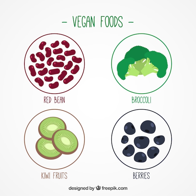 Vector gratuito pack de ingredientes veganos