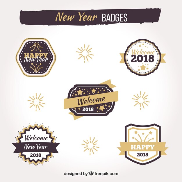 Pack de insignias de año nuevo