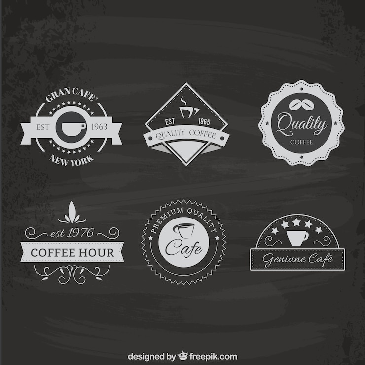 Vector gratuito pack de insignias de cafetería