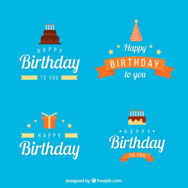 Pack de insignias de cumpleaños en estilo retro