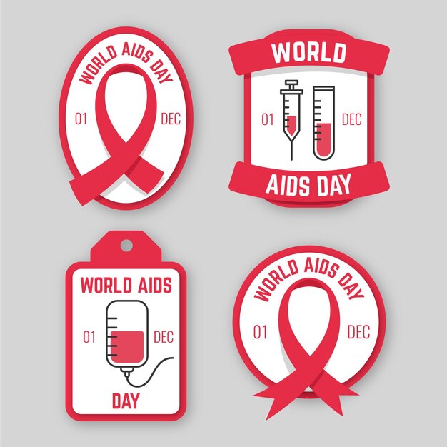 Pack de insignias del día mundial del sida