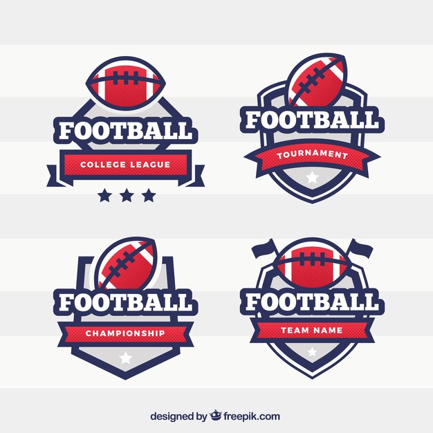Pack de insignias de escudos de fútbol americano