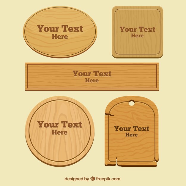 Pack de insignias de madera