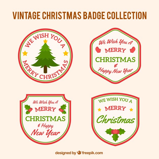 Pack de insignias de navidad retro