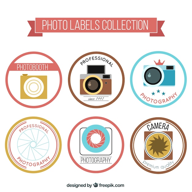 Vector gratuito pack de insignias de photografía