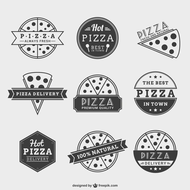 Pack de insignias de pizzería