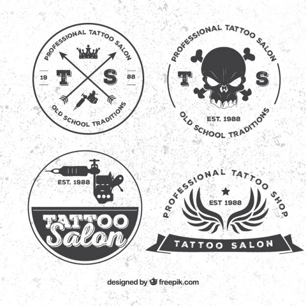 Pack de insignias retro de tatuajes 