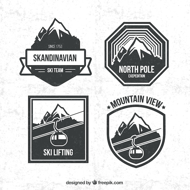 Vector gratuito pack de insignias de snowboard