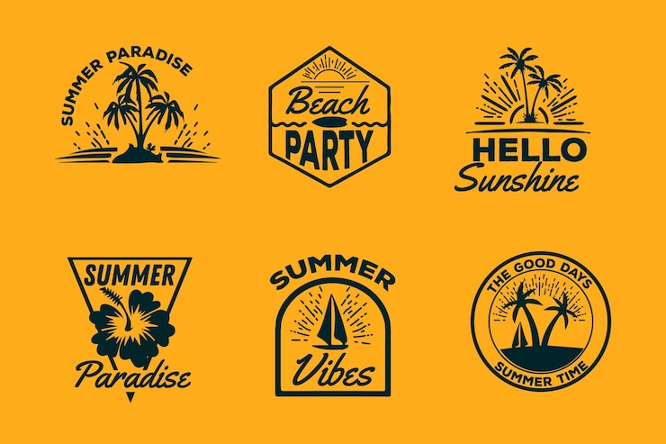 Vector gratuito pack de insignias de verano