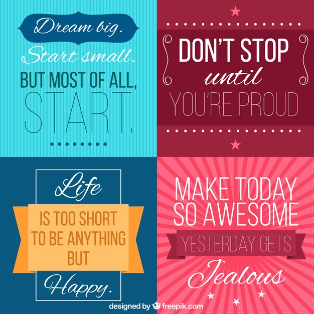Pack de inspiradoras citas en estilo vintage 