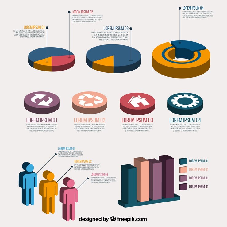 Vector gratuito pack isométrico de gráficos infográficos