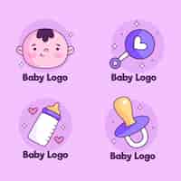 Vector gratuito pack de lindos logos de bebés