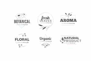 Vector gratuito pack logo natural en estilo minimalista