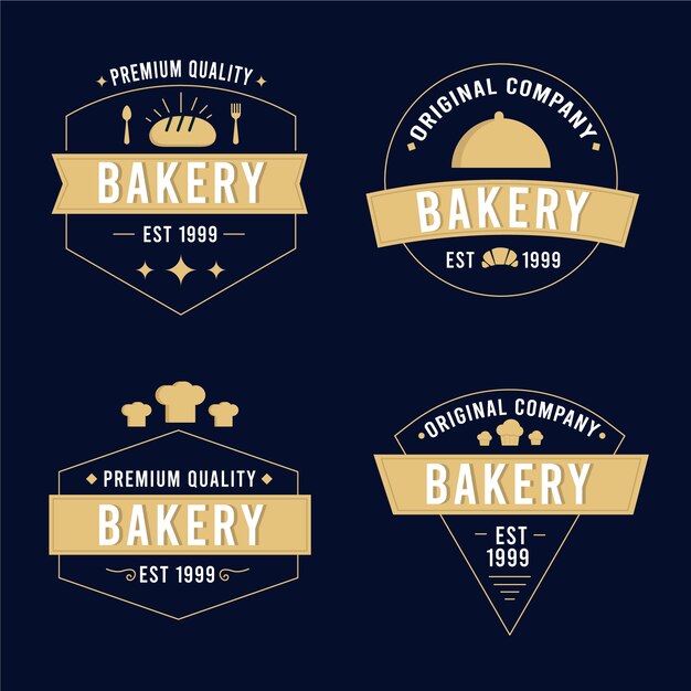 Pack de logo de panadería retro