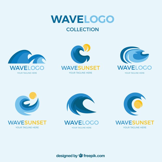 Pack de logos abstractos de olas
