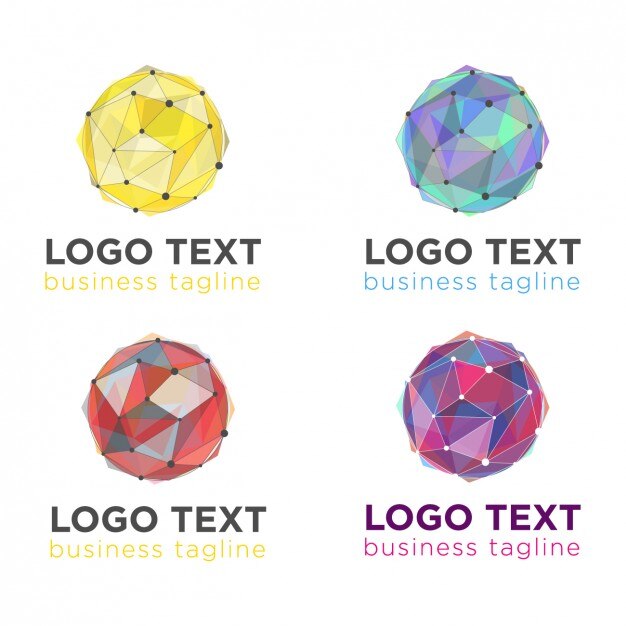 Pack de logos de bolas geométricas 