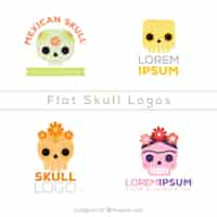 Vector gratuito pack de logos de calaveras mexicanas