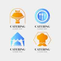 Vector gratuito pack de logos de catering degradados