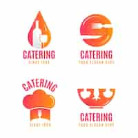 Vector gratuito pack de logos de catering degradados