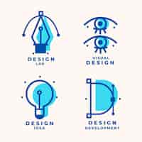 Vector gratuito pack de logos de diseñadores gráficos planos