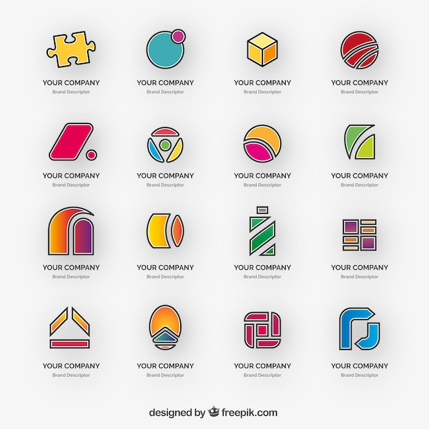 Vector gratuito pack de logos fantásticos