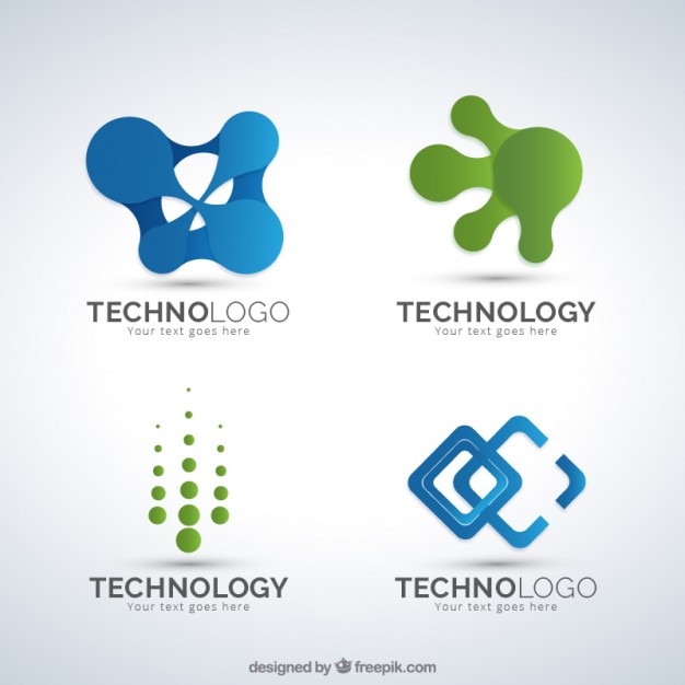 Vector gratuito pack de logos de formas abstractas de tecnología