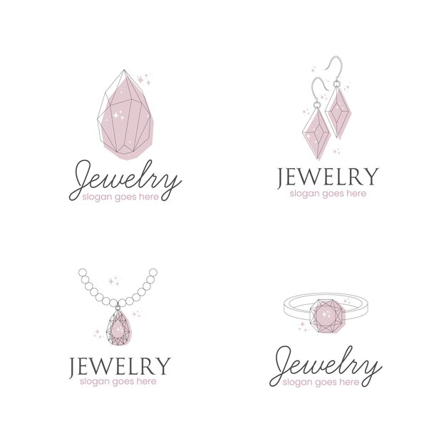 Pack de logos de joyas dibujados a mano