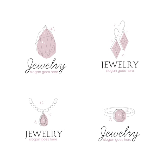 Pack de logos de joyas dibujados a mano
