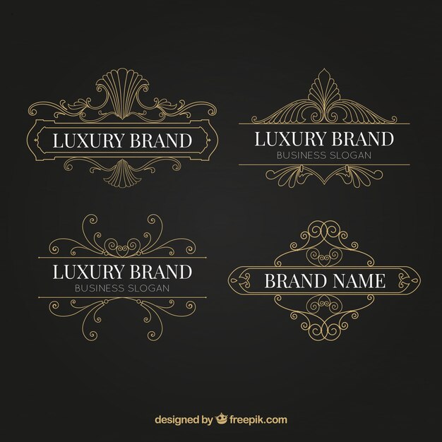 Pack de logos ornamentales vintage 