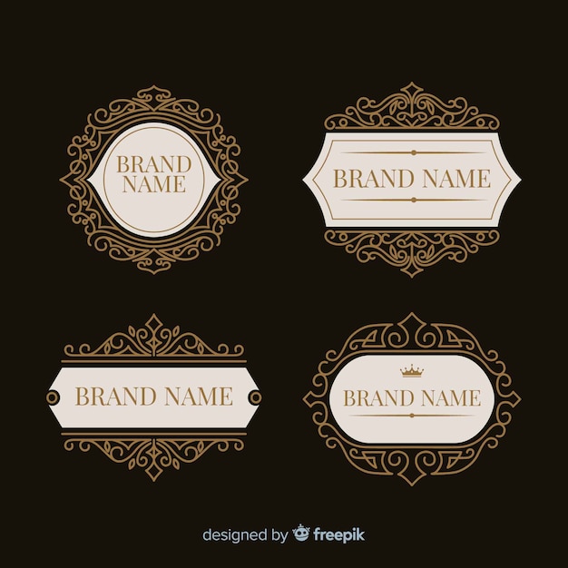 Vector gratuito pack de logos ornamentales vintage