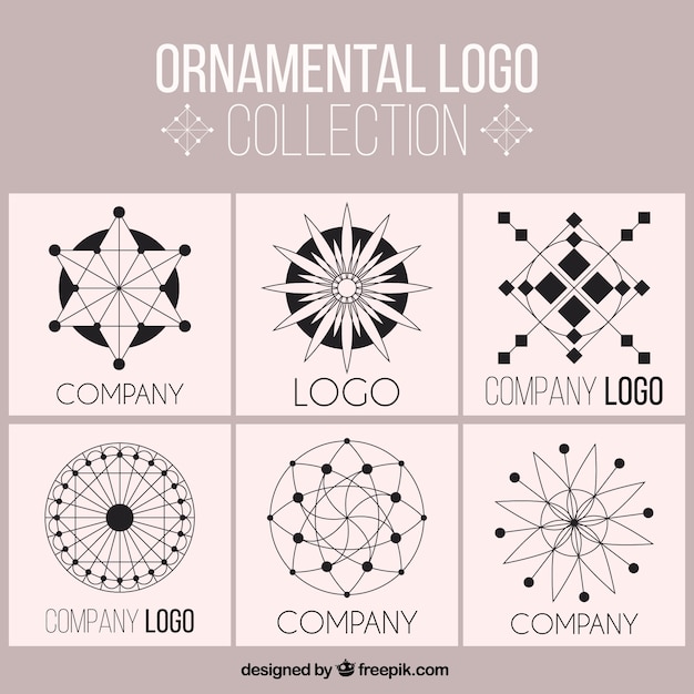 Vector gratuito pack de logos ornamentales