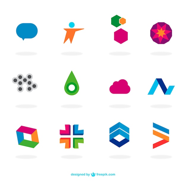 Vector gratuito pack de logos planos