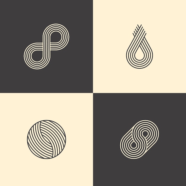 Pack de logotipo lineal abstracto
