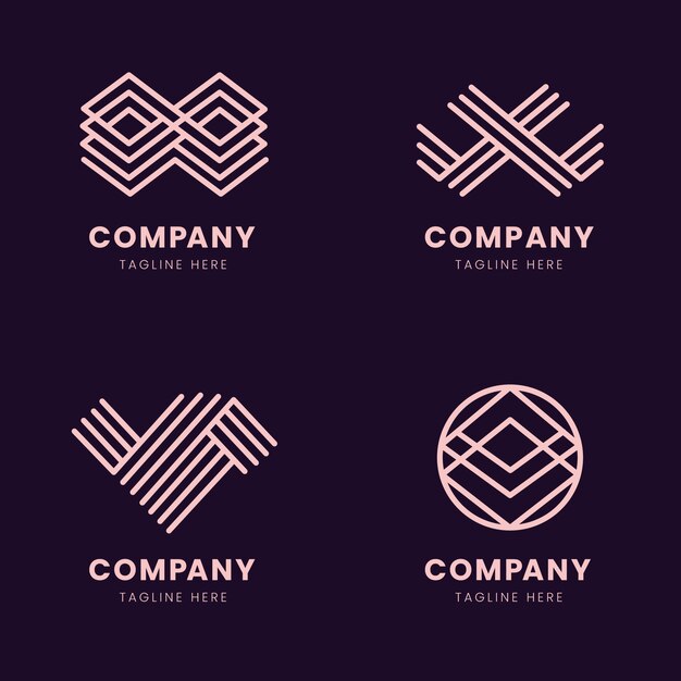 Pack de logotipo lineal abstracto