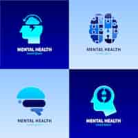 Vector gratuito pack de logotipos degradados de salud mental