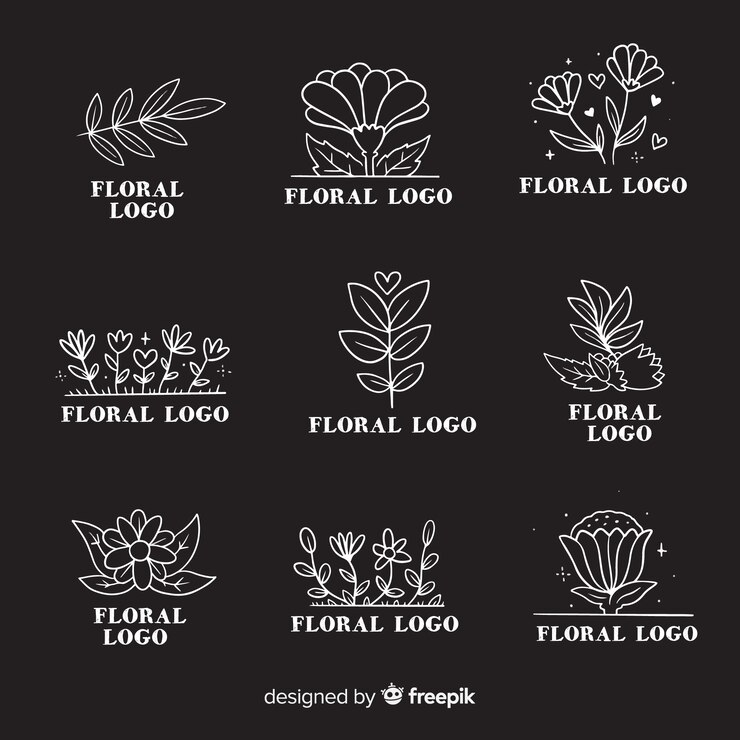 Vector gratuito pack de logotipos de floristería para bodas