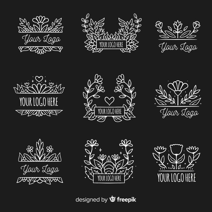Vector gratuito pack de logotipos de floristería para bodas