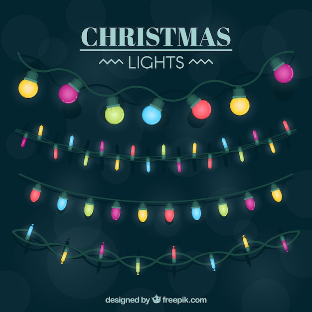 Pack de luces de colores navideñas 
