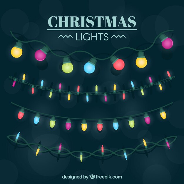Pack de luces de colores navideñas 