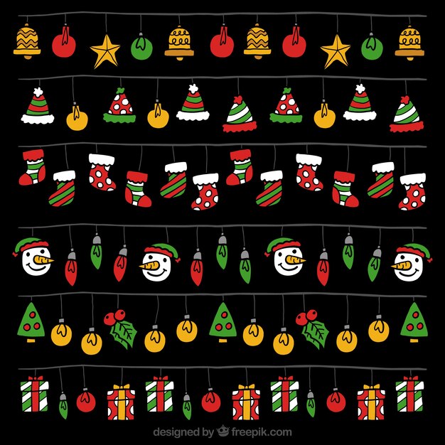 Pack de luces navideñas con elementos coloridos