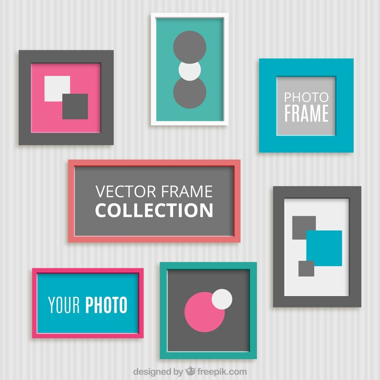Vector gratuito pack de marcos decorativos planos
