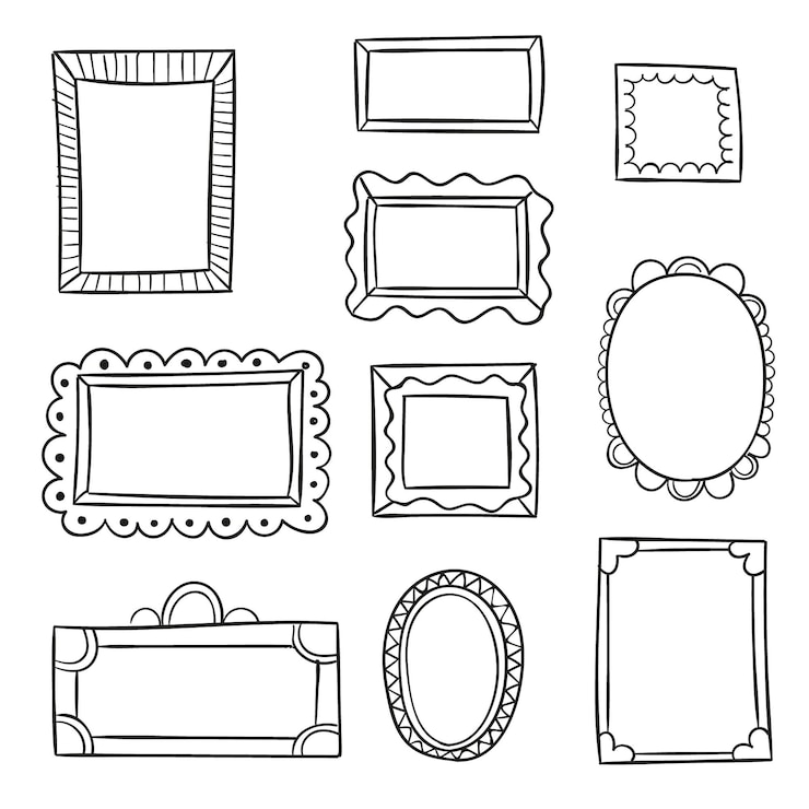 Vector gratuito pack de marcos ornamentales dibujados