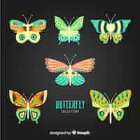 Vector gratuito pack mariposas decoradas