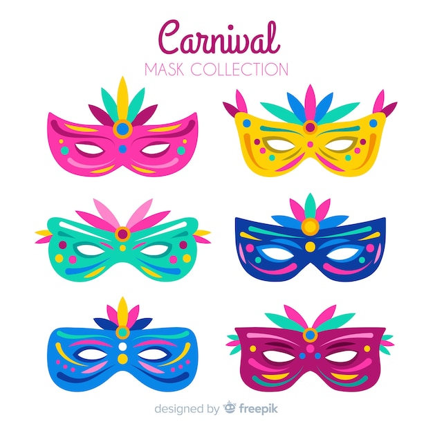 Pack máscaras planas carnaval brasileño